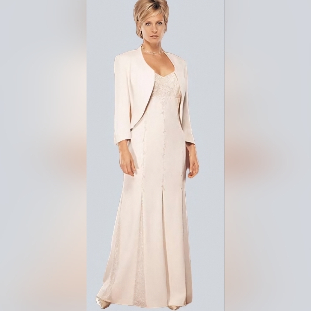 DAYMOR COUTURE Elegant Pink Long Sleeve Women's Dress 2 PIECE